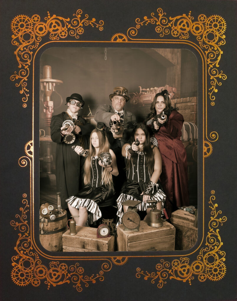 Steampunk Family Old Time Photo